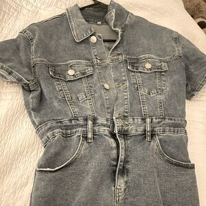 Fashion Nova Light Denim Jumpsuit